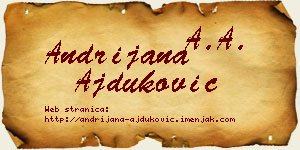 Andrijana Ajduković vizit kartica